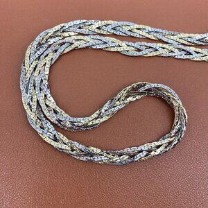 Vintage Korea Gold & Silver 5 Chain Braided Necklace​​​​​